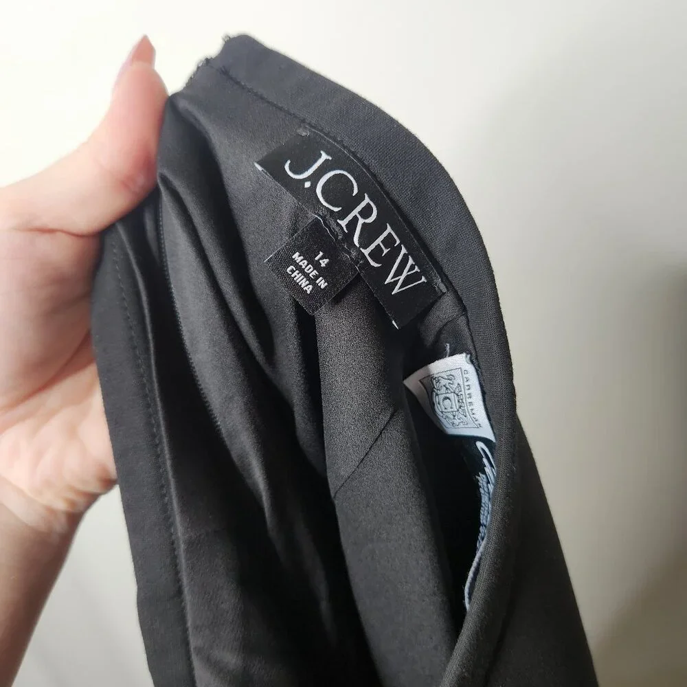 J Crew Pencil Midi Skirt Four Season Stretch Size 14 Black Carreman - Picture 7 of 9